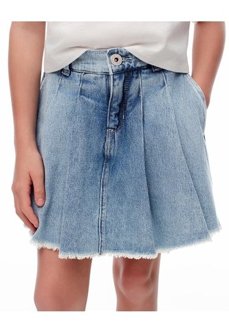 Falda Short Denim índigo Medio Niña Azul Oscuro Gef