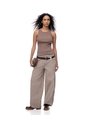 Camiseta Esqueleto Slim Rib Algodón Café Mujer Cafe de Gef
