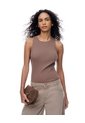 Camiseta Esqueleto Slim Rib Algodón Café Mujer Cafe de Gef
