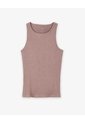Camiseta Esqueleto Slim Rib Algodón Café Mujer Cafe de Gef