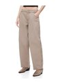 Pantalón Wide Leg Tiro Medio En Drill Café Mujer Cafe de Gef