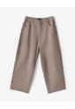 Pantalón Wide Leg Tiro Medio En Drill Café Mujer Cafe de Gef