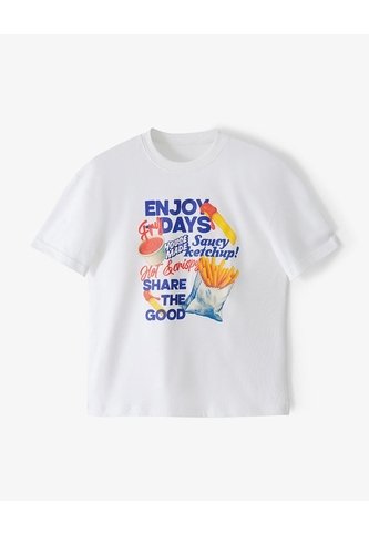 Camiseta Regular Manga Corta Blanca Niña Blanco Gef