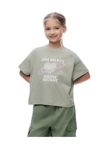 Camiseta Relaxed Manga Corta Verde Niña Verde Gef