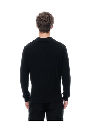 Buzo Tipo Polo Regular Negro Hombre Negro