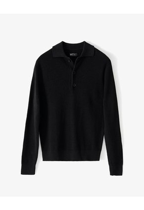 Buzo Tipo Polo Regular Negro Hombre Negro