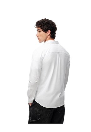 Camisa Regular Manga Larga Blanca Hombre Blanco