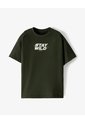 Camiseta Oversize Algodón Estampada Niño Verde de Gef