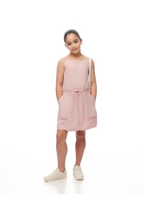 Vestido Corto Rosado Niña Rosa