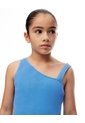 Camiseta Asimétrica Slim Rib Algodón Azul Niña Azul de Gef