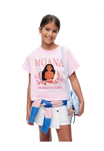 Camiseta Regular Moana Rosada Niña Rosa Gef