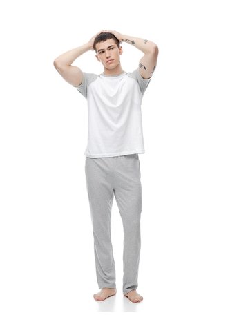 Camiseta + Pantalón De Pijama Algodón Gris Hombre Gris Gef
