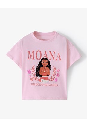 Camiseta Regular Moana Rosada Niña Rosa
