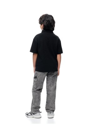 Polo Regular Negra Niño Negro