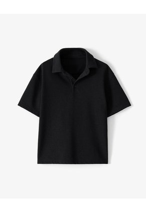Polo Regular Negra Niño Negro