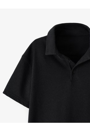 Polo Regular Negra Niño Negro