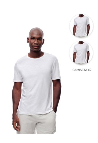 Camiseta Slim Algodón X2unds Blanca Hombre Blanco Gef