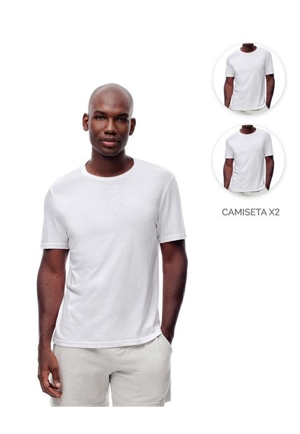 Camiseta Slim Algodón X2unds Blanca Hombre Blanco