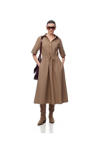 Vestido Midi Falda En A Café Mujer Cafe Gef