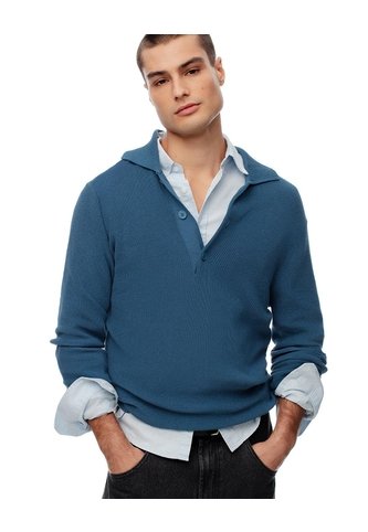 Buzo Regular Tejido De Punto Algodón Azul Hombre Azul Gef