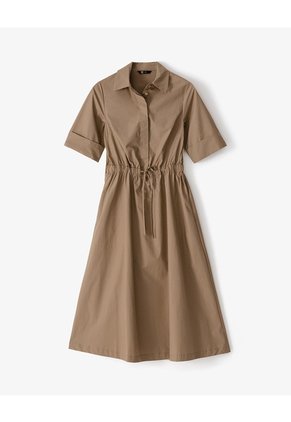 Vestido Midi Falda En A Café Mujer Cafe