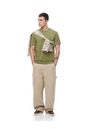 Camiseta Regular Manga Corta Verde Hombre Verde