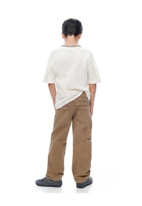 Pantalón Regular Tiro Medio Drill D Im Habano Niño Azul