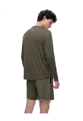 Camiseta Regular Manga Larga Taupe Estampado Hombre Marron Claro