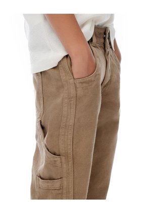 Pantalón Regular Tiro Medio Drill D Im Habano Niño Azul