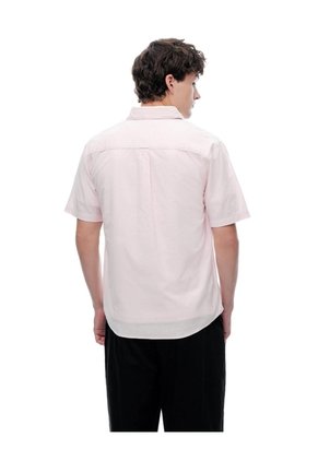Camisa Regular Manga Corta Palo De Rosa Hombre Rosa Claro