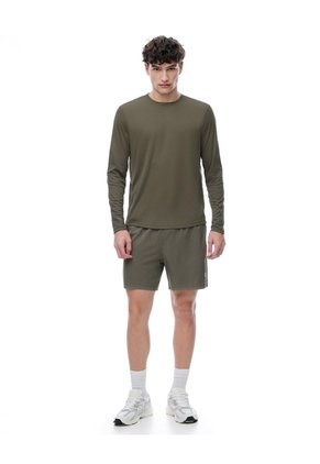 Camiseta Regular Manga Larga Taupe Estampado Hombre Marron Claro