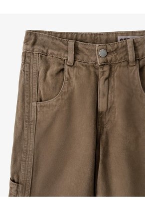 Pantalón Regular Tiro Medio Drill D Im Habano Niño Azul