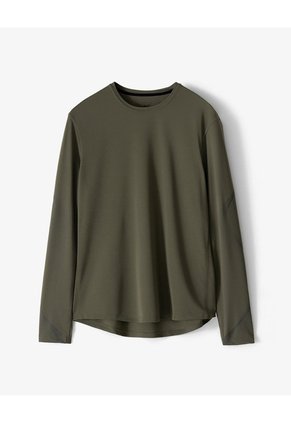 Camiseta Regular Manga Larga Taupe Estampado Hombre Marron Claro
