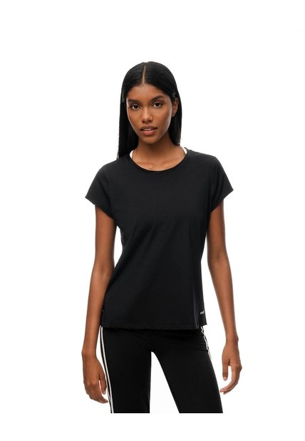 Camiseta Deportiva Secado Rápido Negra Mujer Negro