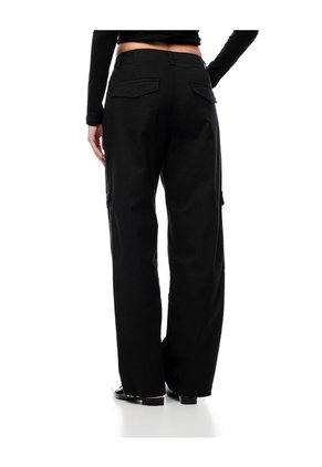 Pantalón Cargo Tiro Alto Negro Mujer Negro