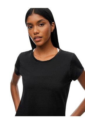 Camiseta Deportiva Secado Rápido Negra Mujer Negro