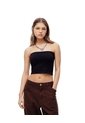 Crop Top Slim Seamless Negra Mujer Negro de Gef