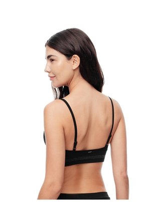 Top Soporte Medio Seamless Copas Removible Negro Mujer Negro