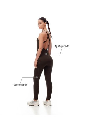 Enterizo Deportivo Secado Rápido Chocolate Mujer Chocolate