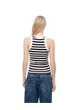 Camiseta Esqueleto Slim Rib Algodón Rayas Mujer Blanco de Gef