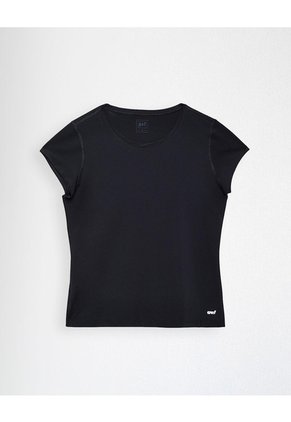 Camiseta Deportiva Secado Rápido Negra Mujer Negro