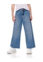 Jean Wide Leg Tiro Medio índigo Medio Niña Azul Oscuro de Gef