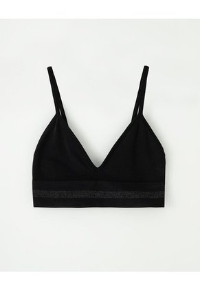 Top Soporte Medio Seamless Copas Removible Negro Mujer Negro