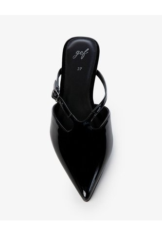 Zapatos Tipo Mule Tacón Bajo Negros Mujer Negro Gef