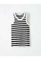 Camiseta Esqueleto Slim Rib Algodón Rayas Mujer Blanco de Gef