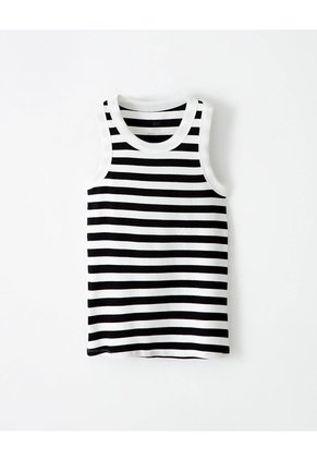 Camiseta Esqueleto Slim Rib Algodón Rayas Mujer Blanco