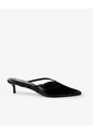 Zapatos Tipo Mule Tacón Bajo Negros Mujer Negro de Gef