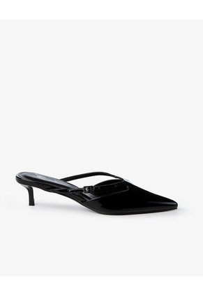 Zapatos Tipo Mule Tacón Bajo Negros Mujer Negro