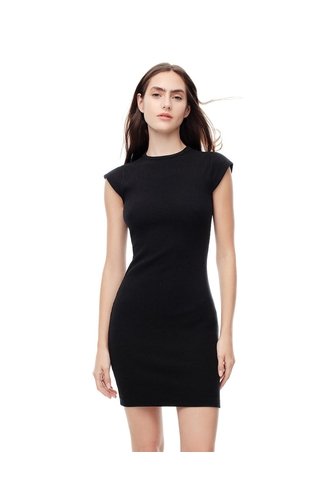 Vestido Corto Slim Escote Negro Mujer Negro Gef