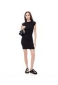 Vestido Corto Slim Escote Negro Mujer Negro de Gef